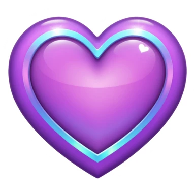 purple heart with a holographic border sticker