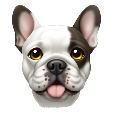 French bulldog white with dark brown and greenish grey eyes sticker