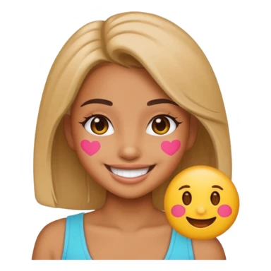 A baddie girl giving cute vibes but don't make it look like more of a human emoji more of a emoji sticker