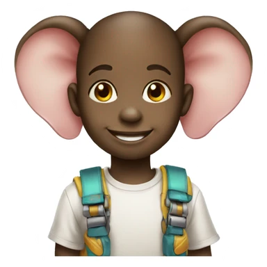 Child of elephant that smile with toys sticker