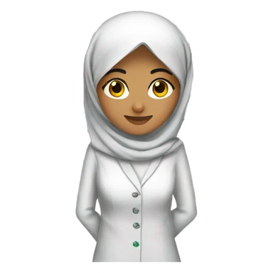 Pakistani female pharmacist in Nbhuh wearing hijab sticker
