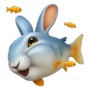 Un Lapin sur un poisson sticker