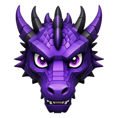 Minecraft black dragon head with purple eyes sticker