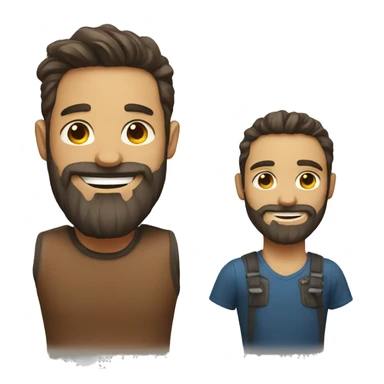smiling duo with beard sticker