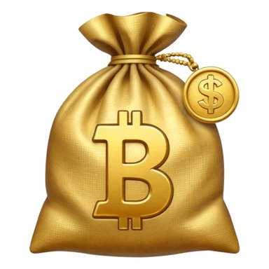 money bag with rupeee symbol sticker