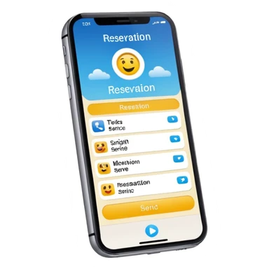 تلفن همراهی که رزو خدمات رو نشون میده sticker