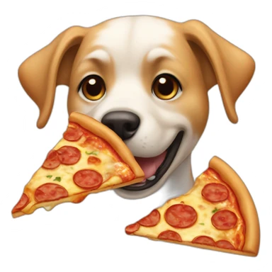 dog eating a pizza sticker
