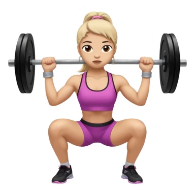 girl doing barbell squat sticker