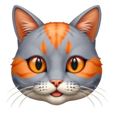 Half Shrimp Half Cat - gray and orange cat head and shrimp body named Trippi Troppi sticker