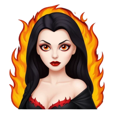 Vampira mulher bonita sexy pegando fogo sticker