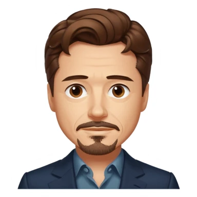 Tony Stark with wavy hair smirking sticker