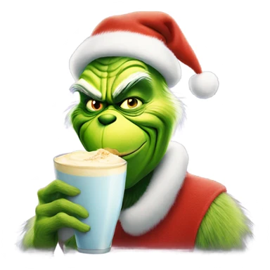 The grinch drinking a carton of eggnog sticker