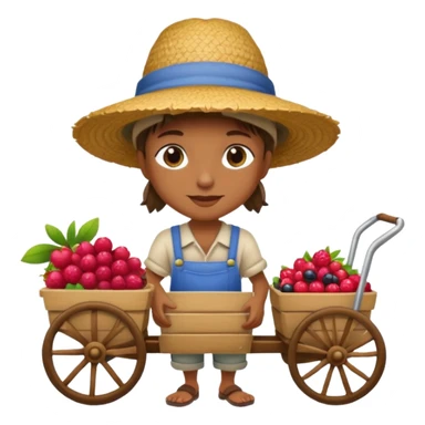 Vendor + berry cart, sticker