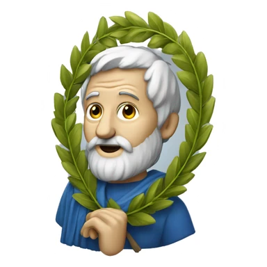 Aristotle holds a golden laurel wreath in his hand sticker
