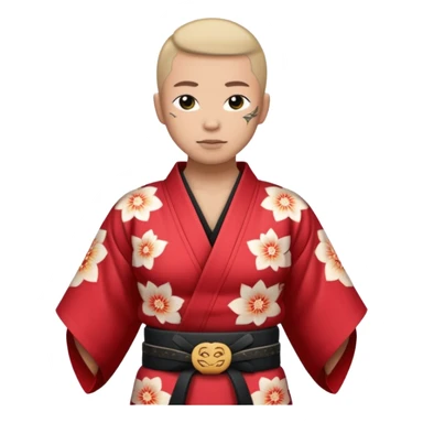 kimono with tatooed, half body to belt sticker