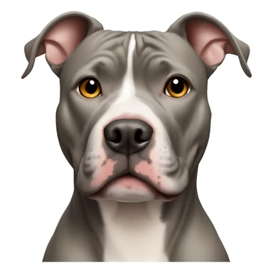 Grey and tan pitbull with cropped ears sticker