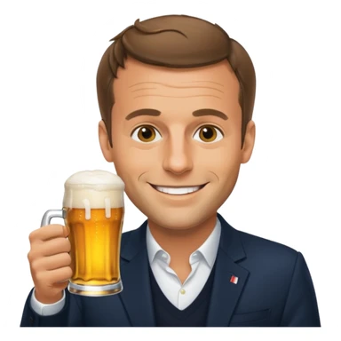 Macron qui boie une biere sticker