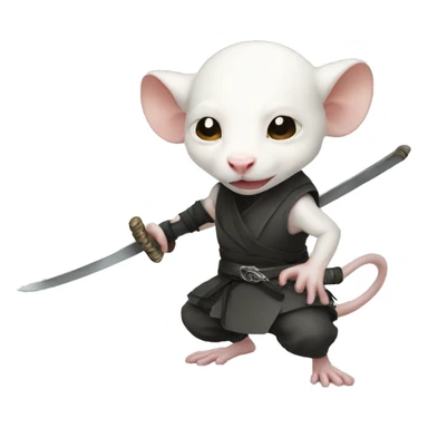 Albino rat ninja  sticker