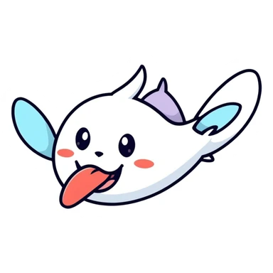 fluttering tongue, cartoonish sticker style sticker