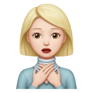 Woman with hands around neck chocking sticker