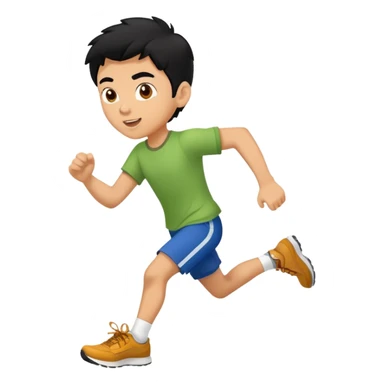 A fast-footed Latin American boy with black hair, running in high-speed shoes sticker
