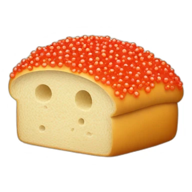 bread with red caviar sticker