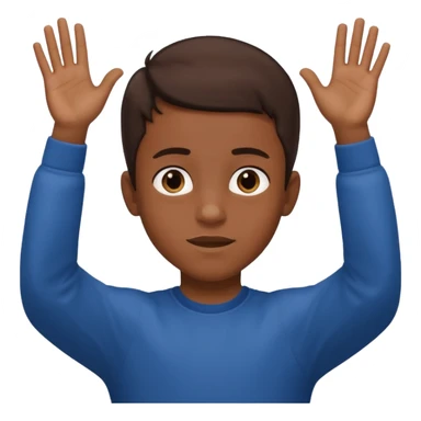 so i want to show a context sentence "what do you think"
a boy with both hand up and tilt head , showing i dont you sticker