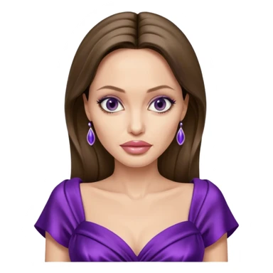 Angelina Jolie, purple dress sticker