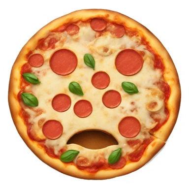 pizza with face sticker