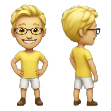confident and outgoing man with yellow skin and without glasses sticker
