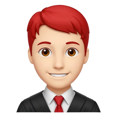 graduate student with red tie sticker