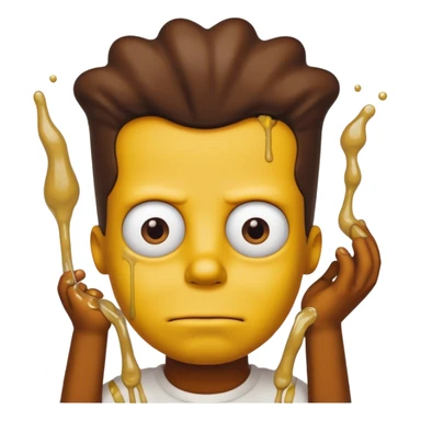 bart simpson covered in weird brown and yellow liquids and maybe some white too sticker