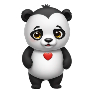 Coeur panda sticker