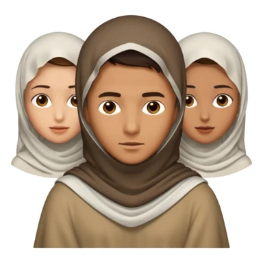 1 man emoji with short hair and 4 veiled women sticker