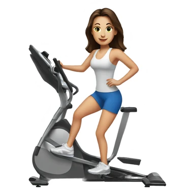 exercise elliptical brunette woman sticker