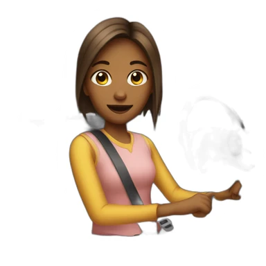 Girl driving car sticker