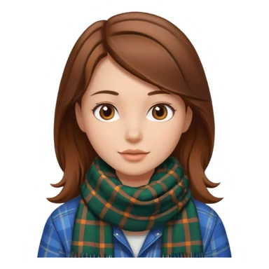Girl with plaid scarf sticker