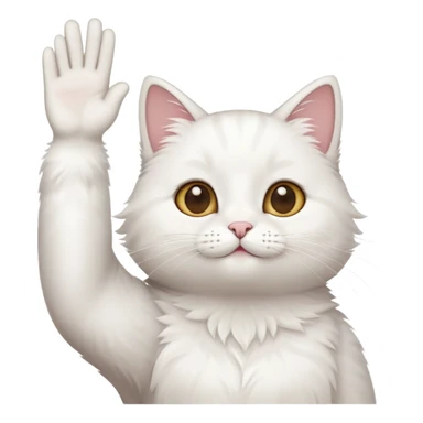 Cat raising hand sticker