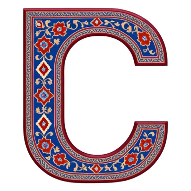  letter c made out of persian carpet texture sticker