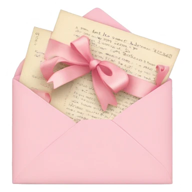 vintage love letters in envelope tied with a baby pink ribbon  sticker