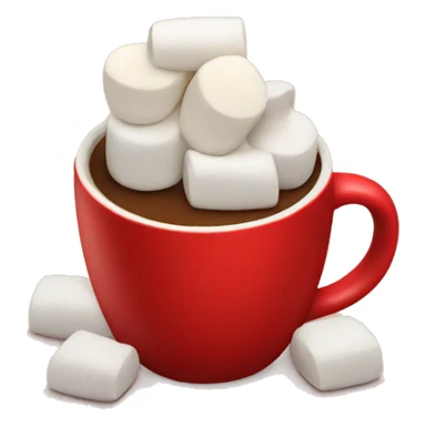 Coffee with marshmallows in a red cup sticker