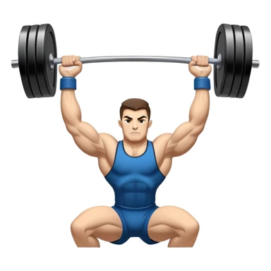 Powerlifting emblem featuring a stylized barbell with heavy weights on each side, flanked by muscular arms gripping the bar. The design is bold and dynamic, symbolizing strength and determination. The background is minimal, focusing on the emblem itself, with a sleek and professional look.  sticker
