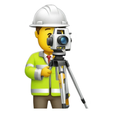 Land surveyor with total station sticker