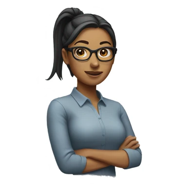 woman with glasses and ponytail sticker