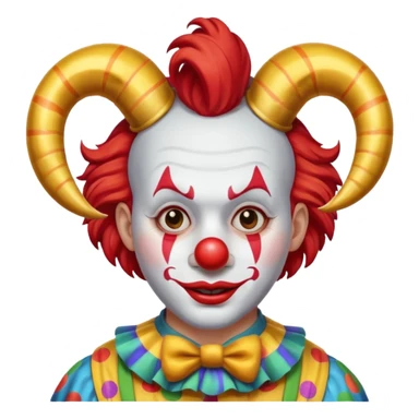  Clown with horn with big horn  sticker