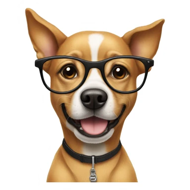 Dog with glasses on a bike sticker