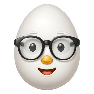 friendly egg with glasses sticker