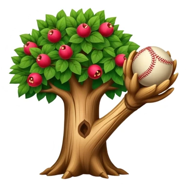 Un tronco con cara y un bate en la mano sticker