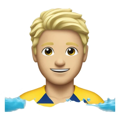 summer olympics water polo blonde boy sticker