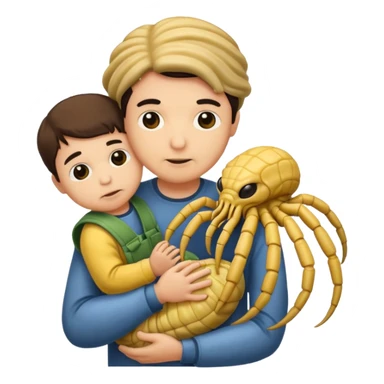 man with Baby Facehugger sticker
